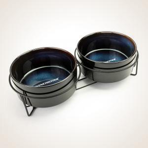 Winchester Non-Slip Elevated Ceramic 2-Bowl Set